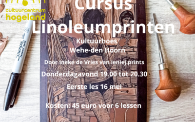 Update: cursus linoleum printen door Ineke de Vries (6 lessen) start op 16 mei a.s.