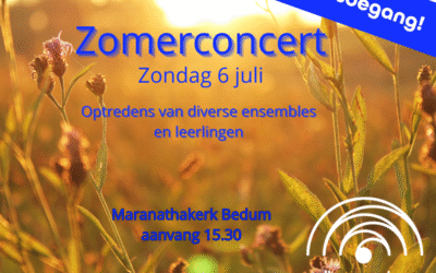 Zomerconcert door leerlingen op 6 juli in Maranathakerk Bedum