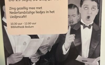 Liedjescafé in bibliotheek Bedum op 25 september, 30 oktober en 27 november