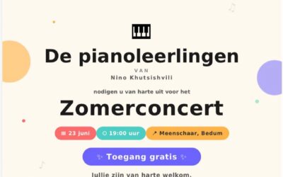 Pianoconcert leerlingen van Nino Khutsishvili